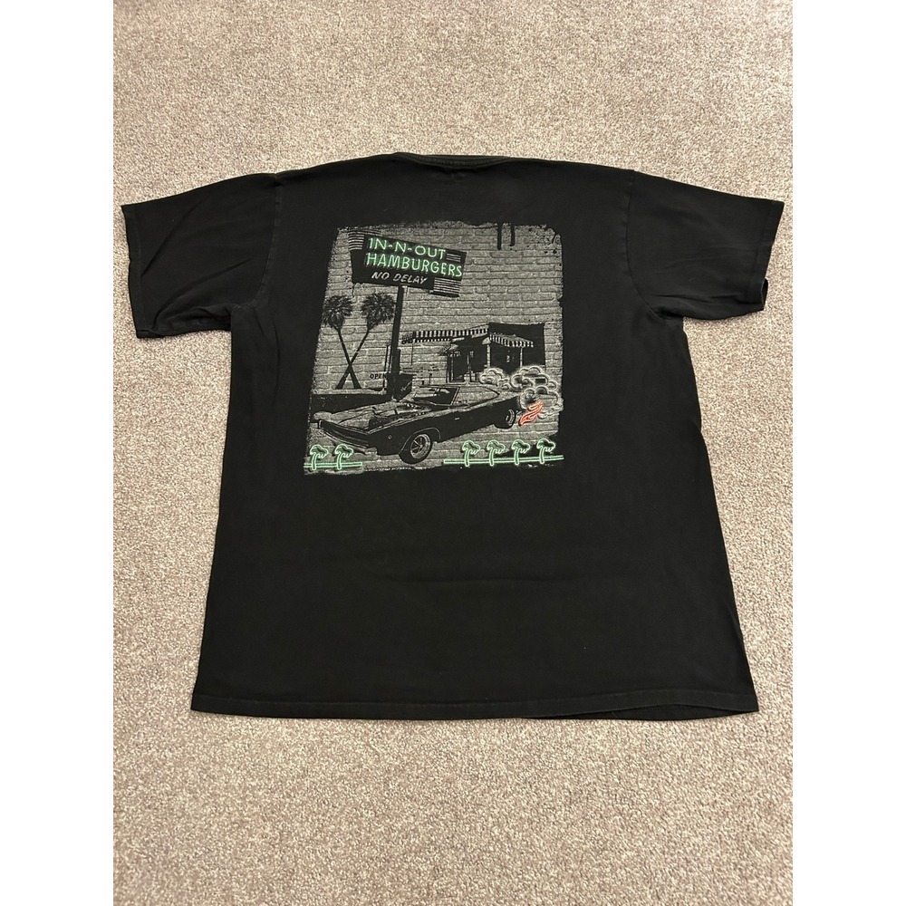 In-N-Out Burger Graphic T-Shirt Mens Large Black Excellent Arizona Muscle Car